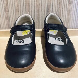 Classic Black Kids Dress Shoes with Strap